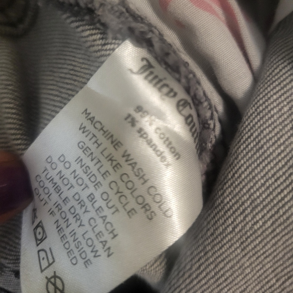 Juicy Couture Venice Grey Marble Wash Straight Leg Frayed Hem Jeans Plus 20W NWT - Picture 8 of 8